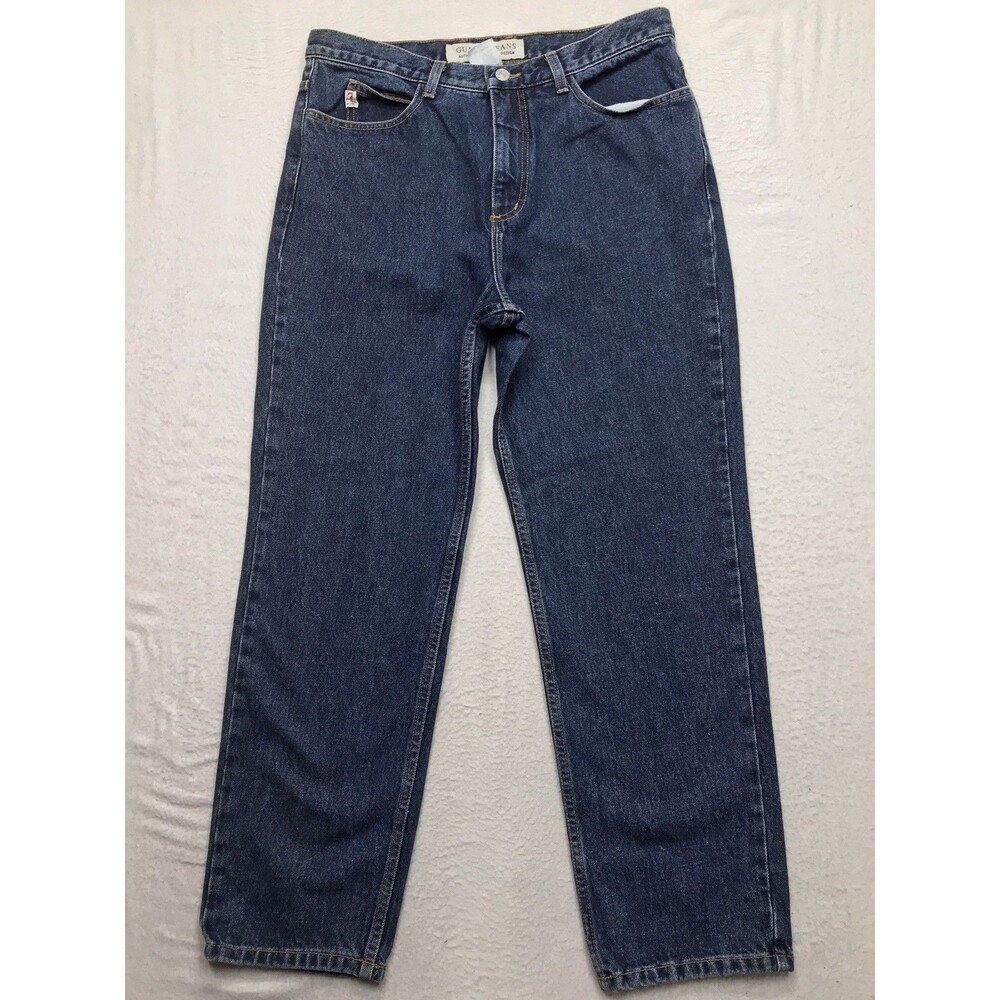 Vintage GUESS 1050 Jean Men 34x28 Tapered Relaxed Fit Dark Wash USA Made Denim